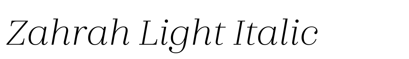 Zahrah Light Italic